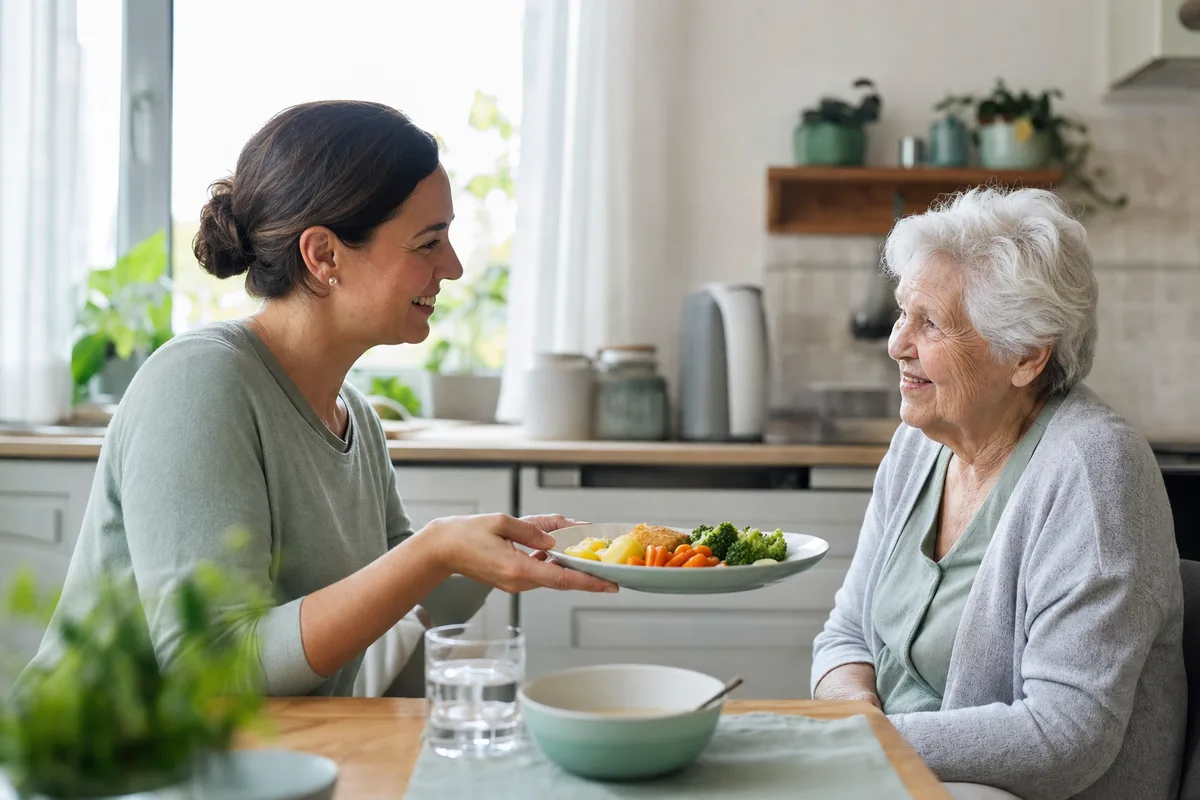 24-Stunden-Betreuung in Berlin, Betreuungskraft und Seniorin zu Hause